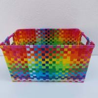 ราคา ตระกร้าสาน เส้นพลาสติกสาน ตระกร้าสานพลาสติก ตระกร้าจ่ายตลาด ตะกร้าใส่ผ้า ตระกร้าใส่ของ ตะกร้าสาน หูเจาะ (12293463047)