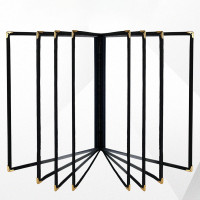 ราคา แฟ้มเมนูอาหาร แฟ้มใส่เมนูอาหาร ขอบโลหะสีทอง ขนาด A4 (21623552135)