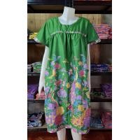 ราคา ชุดกระโปรง ชุดนอน ชุดอยู่บ้าน แขนสั้น ผ้าปาเต๊ะ สีสันสดใส ใส่สบาย ไม่ตกสี ขนาดฟรีไซส์ (22189709812)