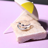 ราคา earika earrings peppy ring แหวนรูปหน้ายิ้ม เงินแท้ เหมาะสำหรับคนแพ้ง่าย (21458968194)
