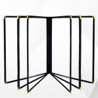 ราคา แฟ้มเมนูอาหาร แฟ้มใส่เมนูอาหาร ขอบโลหะสีทอง ขนาด A4 (21623552134)