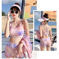 ราคา โปรโมชั่นร้านใหม่ เหลือเวลาเพียง 3 วันเท่านั้น พร้อ มส่ง ชุดว่ายน้ำ ชุดว่ายน้ำ สาวอวบ 3 ชิ้น ชุดว่ายน้ำมัดย้อมเสื้อคลุม เสื้อคลุมกันแดดได้ดี (22142328812)