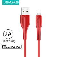ราคา USAMS สายชาร์จไอโฟน2A 1m USB Lightning Cable การชาร์จอย่างรวดเร็วและสายเคเบิลข้อมูล For Iphone11 7 พลัส 6 8 พลัส x (1456702822)