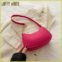 ราคา Lofty White รู้สึกถึงกระเป๋าสะพายไหล่สำหรับผู้หญิงกระเป๋าซับ แลลลารีออกแบบพื้นผิวรักแร้กระเป๋าถือกระเป๋าแซดเดิล (21789249629)