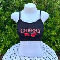 ราคา สายเดี่ยวสายฝอ สกรีนลายCHERRY (22070528828)