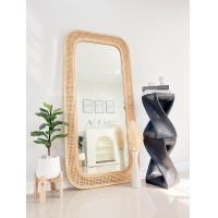 ราคา ส่งฟรี กระจกกรอบหวาย สานด้วยผิวหวาย ขนาด 80x170 ซม Double Rattans Mirror Natural Color งานสั่งทำ 5 10 วัน (21442351732)