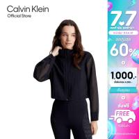ราคา CALVIN KLEIN เสื้อแจ็คเก็ตผู้หญิง Cropped Windbreaker ทรง Relaxed รุ่น 4WS4O516 001 สีดำ (21528165413)