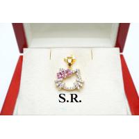 ราคา S R จี้ทองคำแมว ฝังเพชรน้ำ100 เหลี่ยมสวยไฟดีพร้อมใบรับรองสินค้า เคลือบทองคำแท้100 (21804141812)