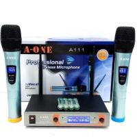 ราคา ไมโครโฟนไร้สาย ไมค์ลอยคู่ UHF ประชุม ร้องเพลง พูด WIRELESS Microphone รุ่น A ONE A 111 (127968805)