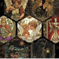 ราคา Hexagon Tarot ไพ่ยิปซีกล่องไม้ทรงหกเหลี่ยม ไพ่ยิปซี ไพ่ทาโร่ต์ Tarot deck (22032570223)