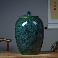 ราคา ถังใส่ข้าวเซรามิกถังใส่ข้าว50กก 100กก 20กก ใช้ในบ้านพร้อมฝาถังใส่ผักดองในเมืองจิ่งเต๋อเจิ้นถังเก็บน้ำถังใส่ข้าว (5974738209)