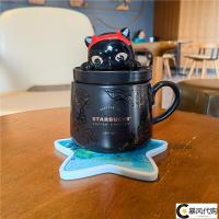 ราคา Starbuck แก้วเซรามิกรูปแมวสีดำ385มล แก้วน้ำกาแฟกาแฟวันฮาโลวีนแมว (18299377039)