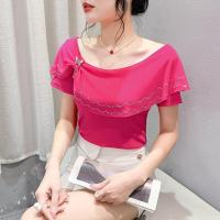 ราคา YIMEI เสื้อยืดสตรีแขนสั้นติดเพชรขายดีสำหรับฤดูร้อน2024สินค้ายุโรปใหม่ลดช่วงอายุเสื้อแต่งระบายเสื้อเชิ้ตลีลาศหวานปักลายกุหลาบสีแดง (21979059104)