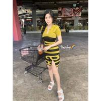 ราคา SpinnyHouse เดรสไหมพรม เดรสRally มินิเดรสไหมพรม งานตามหา ทอลาย เดรสคอปก ทรงครึ่งเข่า เข้ารูปสวย Rally รถบาส H203A (9397933238)