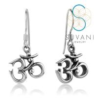 ราคา SUVANI เงินแท้ 92 5 ต่างหูโอม แนววินเทจ ต่างหูห้อย เครื่องประดับเงินแท้ (21626649691)