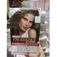 ราคา Loreal Paris Excellence Cream ครีมเปลี่ยนสีผม ลอรีอัล ปารีส เอกซ์เซลเลนซ์ ครีมปิดผมขาว (22152452404)