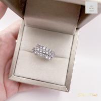 ราคา แหวนเพชรเรียงสามแถวปลายดีไซต์ ขนาดฟรีไซต์ สวยมีสไตล์ (21975040935)
