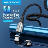 ราคา Vention สายแม่เหล็ก USB 3A 5Aสายชาร์จเร็วแบบแม่เหล็ก2 In 1พร้อมปลั๊กอินหรือสายไนลอนถักสำหรับโทรศัพท์มือถือ iPad Macbook Samsung Google lenovo HuaWei XiaoMi Micro B Type C สายเคเบิลแม่เหล็ก (2213830754