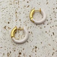 ราคา พร้อมส่ง ต่างหู BALENCIAGA Enamel glaze ROUND EARRINGS ทูโทนสีแมทต์เรียบง่ายและมีสไตล์ งานปั๊ม (19250416263)