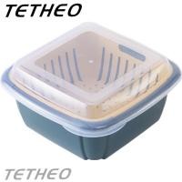 ราคา TETHEO พร้อมส่ง ตะกร้าล้างผัก ผลไม้ คละสี กล่องพลาสติก กล่องถนอมอาหาร มีฝาปิดมิดชิด เก็บอาหารแช่ตู้เย็นได้ กะละมังล้างผัก ที่ล้างผักผลไม้ มีฝาปิด (14435557975)
