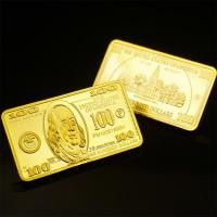 ราคา เหรียญโลหะอเมริกันทองแท่ง24K 100ดอลลาร์สหรัฐอเมริกาเหรียญทองแท่ง USD พร้อม Gif (11761385003)