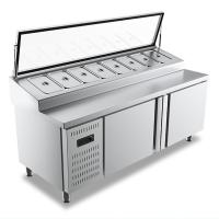 ราคา Contact Customer Service For Customization Fruit Refrigeration Display Cabinet Commercial Slotted Salad Table Ice Powder Dessert Side Dish Table Operating Table Pizza Spreading Table (21740768398)