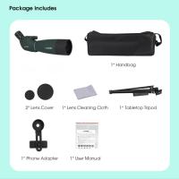 ราคา SV28 SVBONY Plus Spotting Scopes พร้อมขาตั้งกล้อง14 45 50 25 75x7 0 20 60 80 20 60X60พร้อมอะแดปเตอร์โทรศัพท์และขาตั้งกล้อง IPX65กันน้ำพร้อมกระเป๋าสำหรับการดู Birding Moon การดูสัตว์ป่า (19343710159)