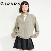 ราคา GIORDANO ผู้หญิง แจ็คเก็ตผ้าฝ้าย 100 เสื้อแจ็คเก็ตคอตั้งกันลมแขน Raglan ซิปด้านหน้าแฟชั่นแจ็คเก็ตหลวมลำลอง Free Shipping 05374453 (21345287241)