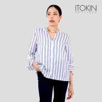 ราคา ITOKIN เสื้อคอจีน ผ้าลินิน ลายทางตรง W5B087 (22048910996)