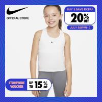 ราคา Nike Girls Dri FIT Swoosh Tank Sports Bra White ไนกี้ เสื้อกล้ามสปอร์ตบราผู้หญิง Dri FIT Swoosh สีขาว (21270680921)