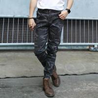 ราคา Golden Zebra Jeans กางเกงยีนส์ชายลายพรางทหารขาจั๊มสีเทา (495744661)