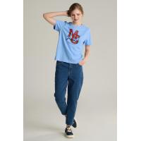 ราคา Mc jeans เสื้อยืดแขนสั้นผู้หญิง คอกลม สีฟ้า MTTZ768 (22024365651)