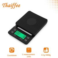 ราคา Coffee Scale เครื่องชั่งกาแฟ กาแฟ เครื่องชั่งดิจิตอล 5 กก 0 1กรัมพร้อมตัวตั้งเวลา เครื่องชั่งน้ำหนักดิจิตอล (16310507467)