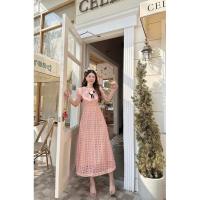 ราคา ป้าย BRT M 2XL เดรสยาวลูกไม้ งานสวยน่ารักสุดๆ สีขาว สีชมพู ใส่ไปงานได้เลยค่ะ N652 N653 (21586578262)