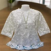 ราคา เสื้อลูกไม้ รอบอก38 40ฟรีไซส์ เสื้อลูกไม้ใส่ทำบุญ (22023429813)