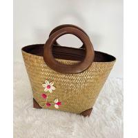 ราคา กระเป๋าสานกระจูด 8 6 สูง 8 หูไม้ปักหอย (21411436359)