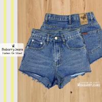 ราคา พร้อมส่ง BabarryJeans กางเกงขาสั้น เกาหลี ผญ เอวสูง ผญ สียีนส์ฟอก (22183231521)
