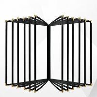 ราคา แฟ้มเมนูอาหาร แฟ้มใส่เมนูอาหาร ขอบโลหะสีทอง ขนาด A4 (21623552137)