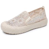 ราคา รองเท้าพื้นสานผู้หญิงสไตล์ชาแนลรองเท้าผู้หญิงผ้าตาข่ายระบายอากาศลูกไม้แบบใหม่ฤดูร้อนปี2024รองเท้าชั้นเดียวพื้นหนาแบบสวมเท้าแมทช์ลุคง่าย (21708222479)