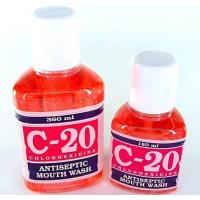 ราคา น้ำยาบ้วนปาก C20 แพ็คคู่ ขนาด 360ml 180 ml ใช้ที่บ้านและเดินทาง (22187679837)