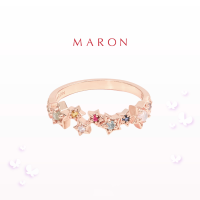ราคา MARON แหวนดาวนพเก้า เสริมดวง Nine Lucky Stars Eternity Ring เงินแท้ พลอยแท้ ชุบทองชมพู Rose Gold พร้อมส่ง (3666324804)