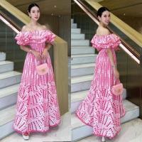 ราคา ป้าย Abigail เดรสยาวปาดไหล่ งานปักฉลุลายทั้งชุดสวยมาหใสา (21997427321)