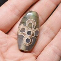 ราคา หินธรรมชาติวินเทจทิเบต Dzi Agates ลูกปัดหินรูปไข่เรขาคณิตเก้าตาลูกปัดสำหรับทำเครื่องประดับ DIY (20086061350)