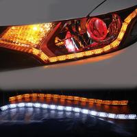 ราคา 2ชิ้นที่มีความยืดหยุ่นหลอดไฟ LED Strip DRL กลางวันวิ่งไฟกันน้ำลำดับการไหลไฟหน้าวิ่งมุมเลี้ยว DRL fast (15230193702)