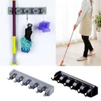 ราคา ที่เก็บไม้ถูพื้นและไม้กวาดติดผนังชั้นวางไม้กวาดและไม้ถูพร้อมตำแหน่ง5ตำแหน่งตะขอ6ตัวอุปกรณ์ทำความสะอาดสวนตู้เก็บของเรียบร้อยตู้เก็บของในบ้านห้องครัวสวนโรงรถ (11423319722)