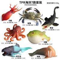 ราคา โมเดลยางนิ่มสัตว์ทะเลเสมือนจริง ไซส์ใหญ่ฝ่ามือ ล้างได้ เซต7ตัว (10533334615)