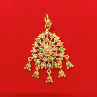 ราคา จี้สุโขทัยจี้เพชรซีกโบราณสลับสี ขนาดเล็ก มีห้อยตุ้งติ้ง (17725436183)