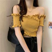 ราคา พร้อมส่ง เสื้อปาดไหล่ เสื้อเปิดไหล่ สม็อกไขว้หน้า งานสวยผ้า ใส่นุ่มสบายไม่คัน เสื้อไหมพรมปาดไหล่ (21567943381)