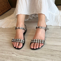 ราคา All About Things รองเท้ารัดข้อกากเพชร ไซส์ 36 41 แฟชั่น รองเท้ารัดส้น แต่งเพชรปังมาก มีให้เลือก 2 สี (21388224262)