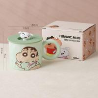 ราคา FAWEILIN Cupcup พรีเมี่ยมถ้วยเซรามิกที่มีฝาปิดซิลิโคน รูปเหมือนชินจังบอยปากกา (22045385069)